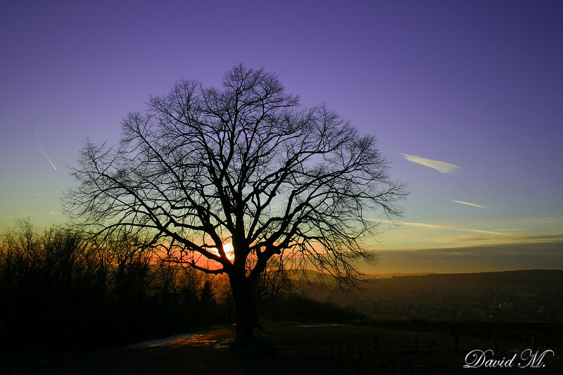 Coucher de soleil depuis la colline de la Miotte